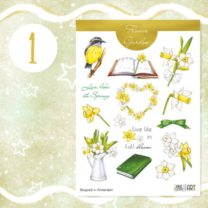 Narcissen bloem planner stickers