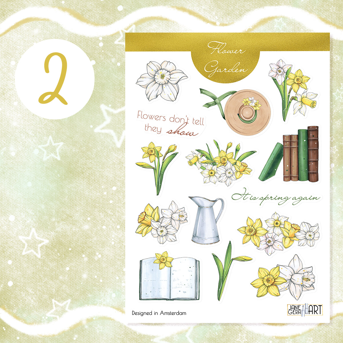 Narcissen bloem planner stickers