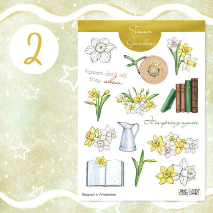 Daffodils flower planner stickers