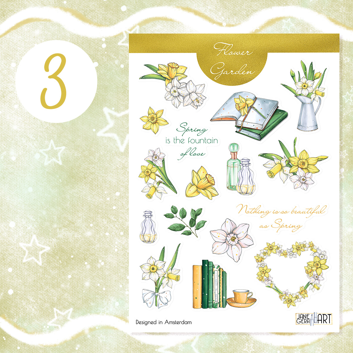 Narcissen bloem planner stickers