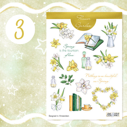 Daffodils flower planner stickers