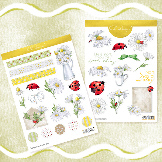 Daisy bloem bujo stickers set