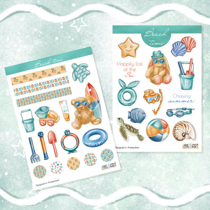 Beach holiday stickers Summer planner stickers