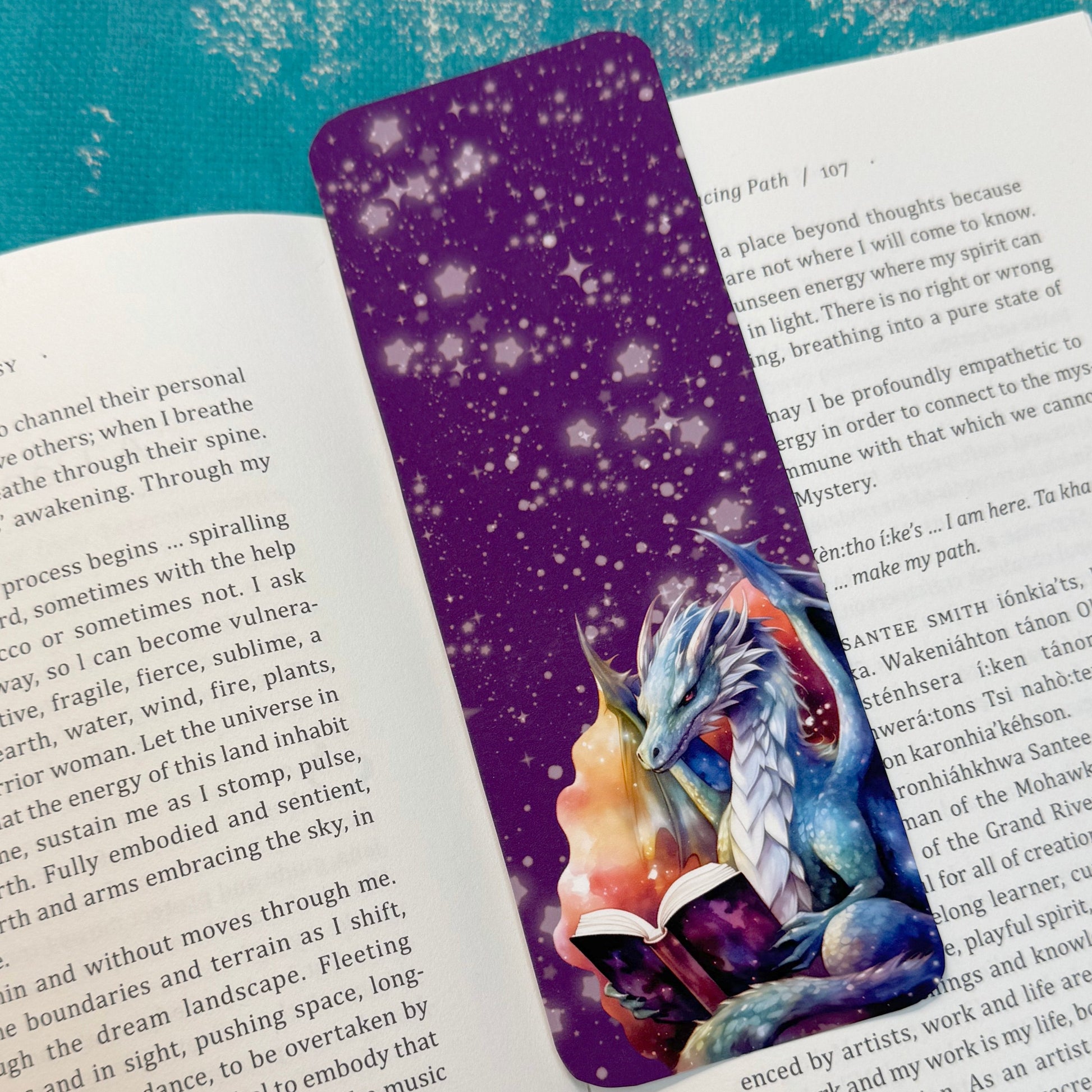 dragon bookmark, book lover gift, purple bookmark