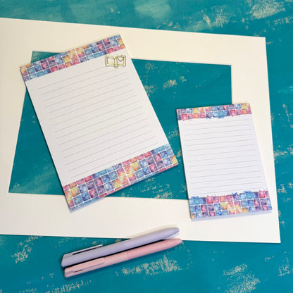 Dreamy Notes A5 Lined Notepad Watercolor Tile Journal Pad, Pastel Watercolor Stationery
