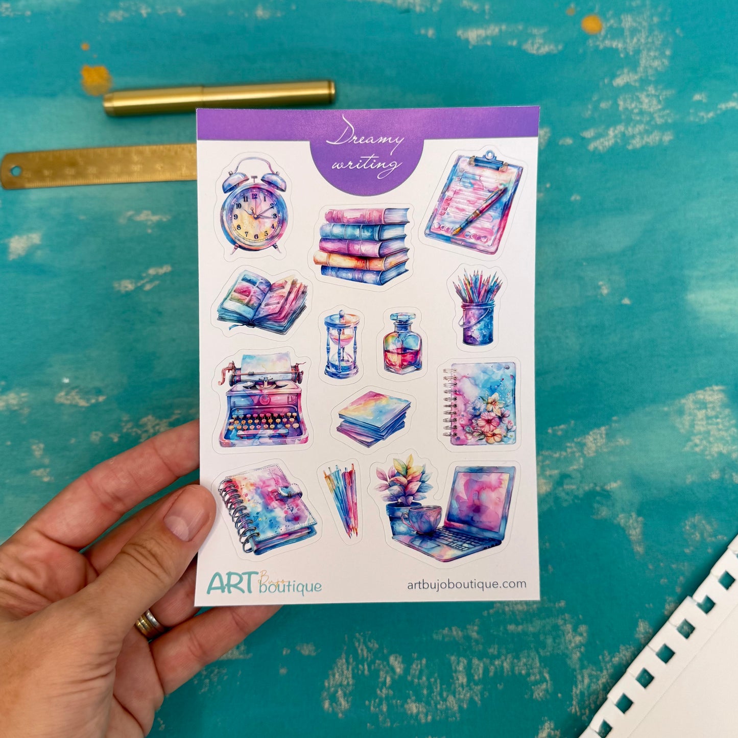 Dreamy Writing Sticker Sheet - Aesthetic Colorful Planner & Journal Stickers