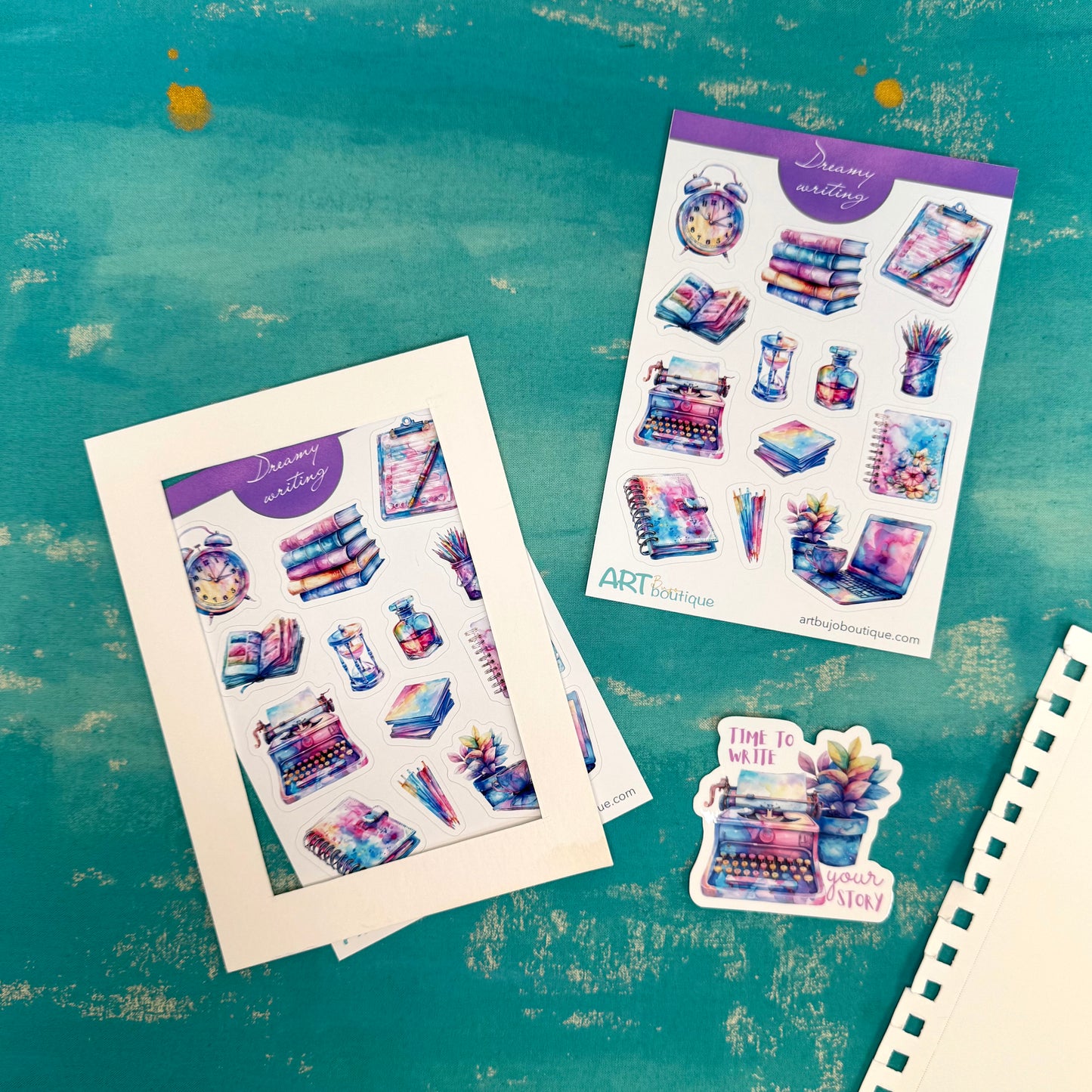 Dreamy Writing Sticker Sheet - Aesthetic Colorful Planner & Journal Stickers