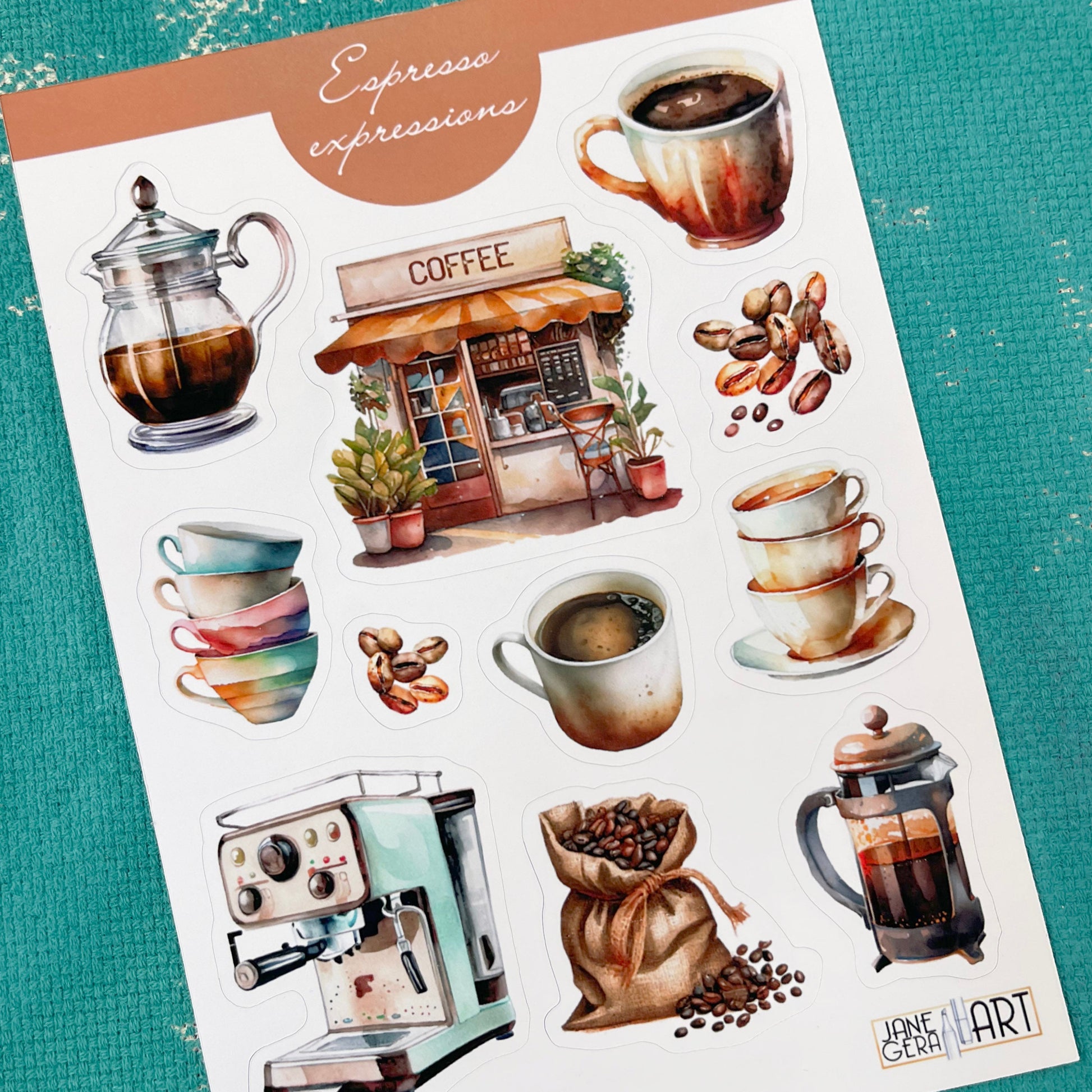 Espresso Expression planner stickers Coffee bullet journal decoration, bujo stickers, cute coffee stickers