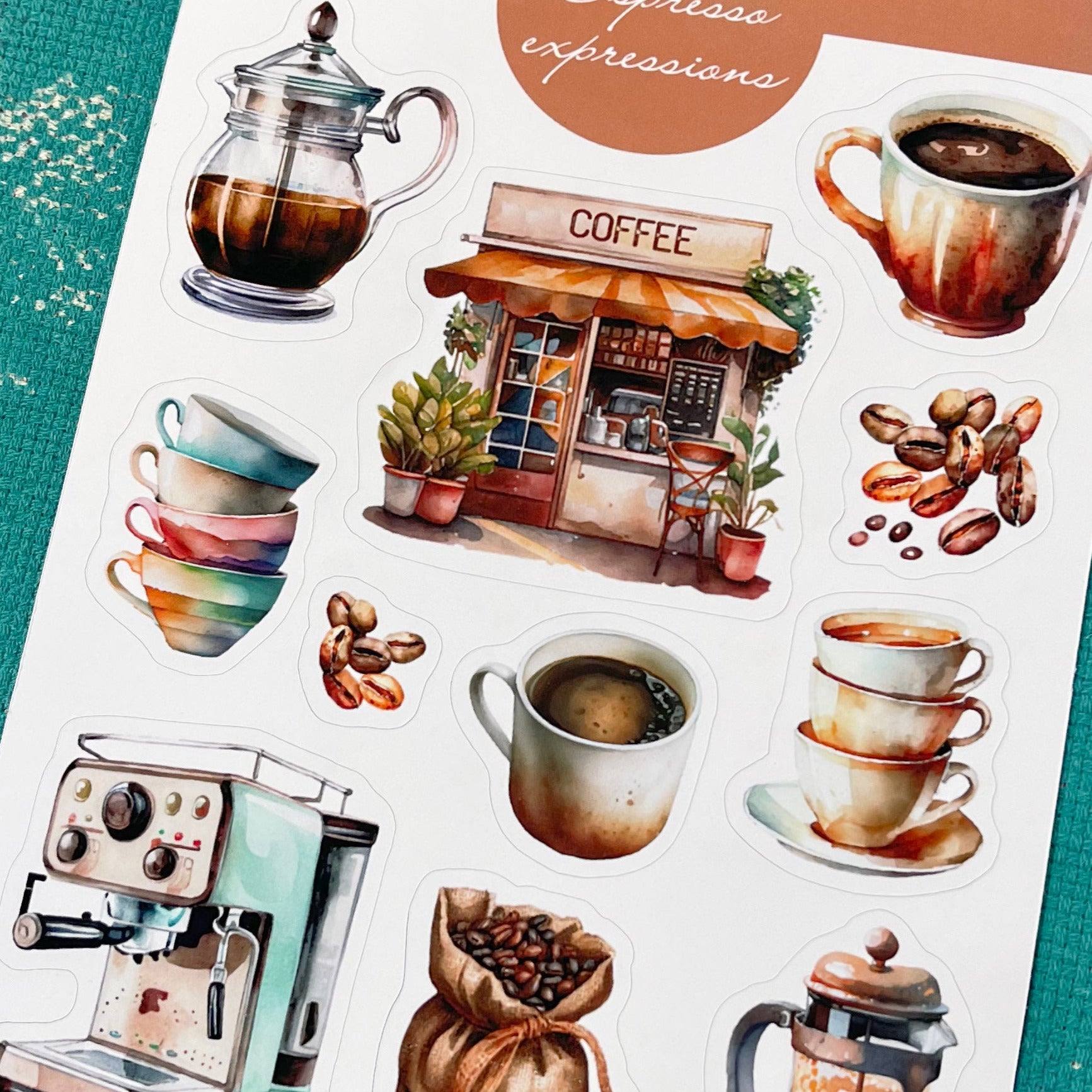 Espresso Expression planner stickers Coffee bullet journal decoration, bujo stickers, cute coffee stickers