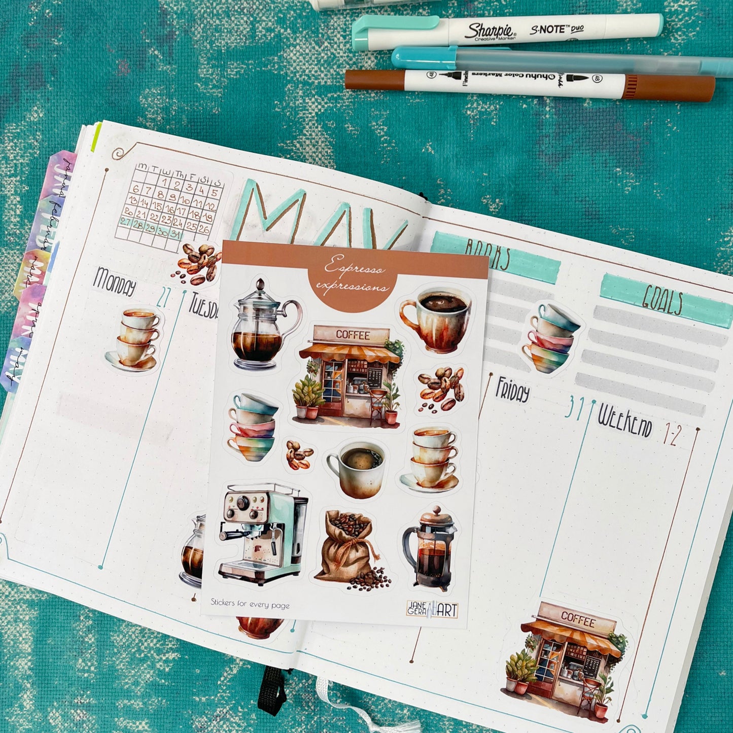 Espresso Expression planner stickers Coffee bullet journal decoration, bujo stickers, cute coffee stickers