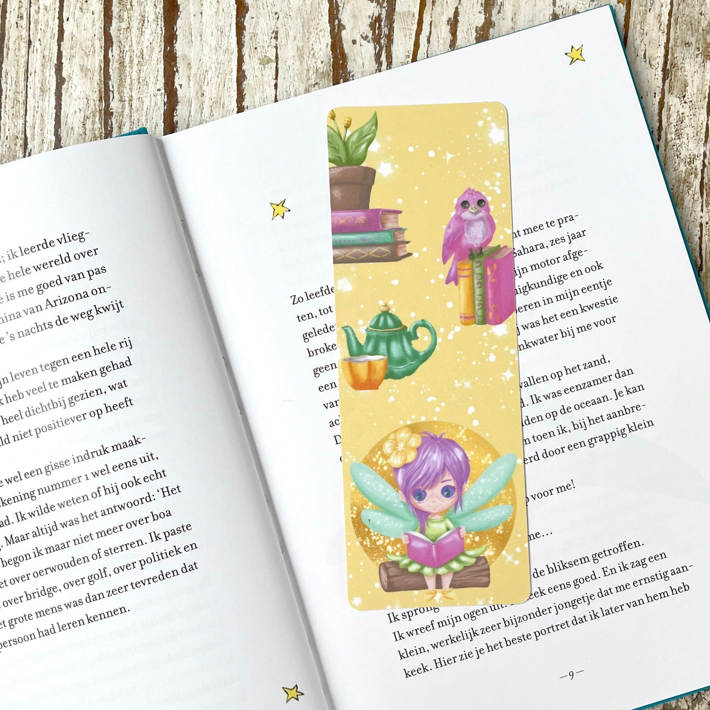 Reading Fairy Cute bookmark, cute fairy, cute bookmarks, yellow bookmark