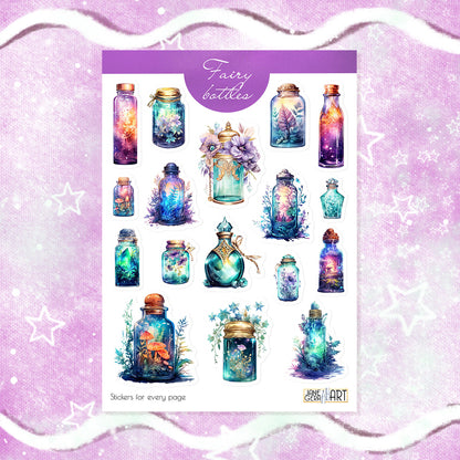 Fairy bottles planner stickers Magical bujo stickers