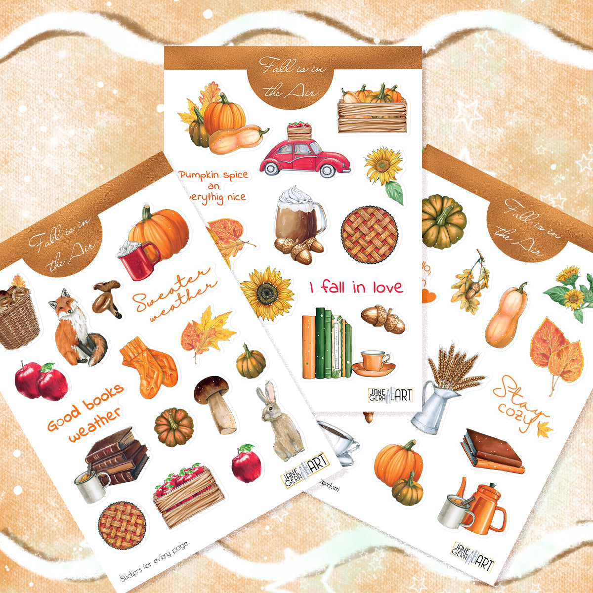 Fall planner bujo sticker set