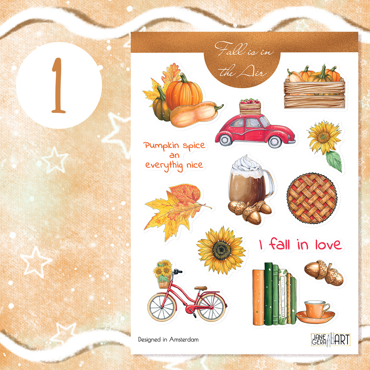 Fall planner bujo sticker set