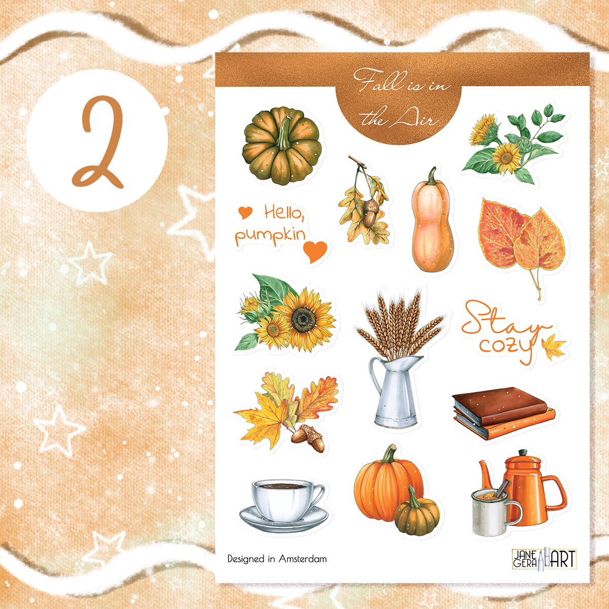 B-kwaliteit herfstplanner bujo-stickers