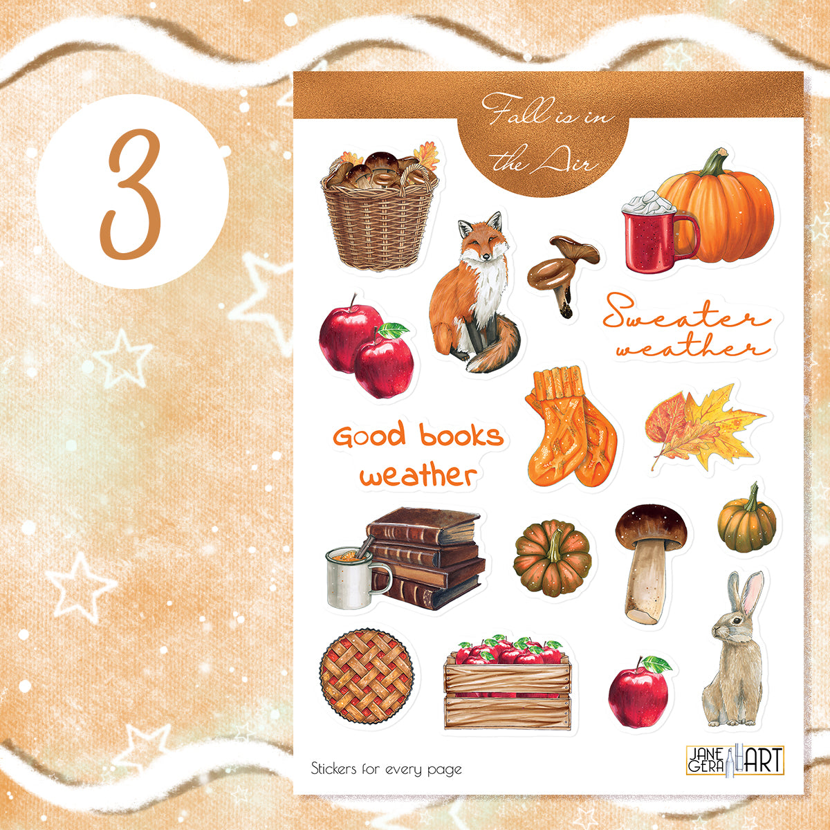 B-kwaliteit herfstplanner bujo-stickers