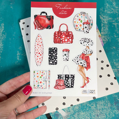 Fashion Dots planner stickers Polka Dot bullet journal decoration, bujo stickers, fashion stickers