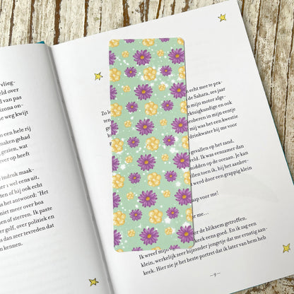 Cute Floral bookmark, green bookmark, cute bookmark