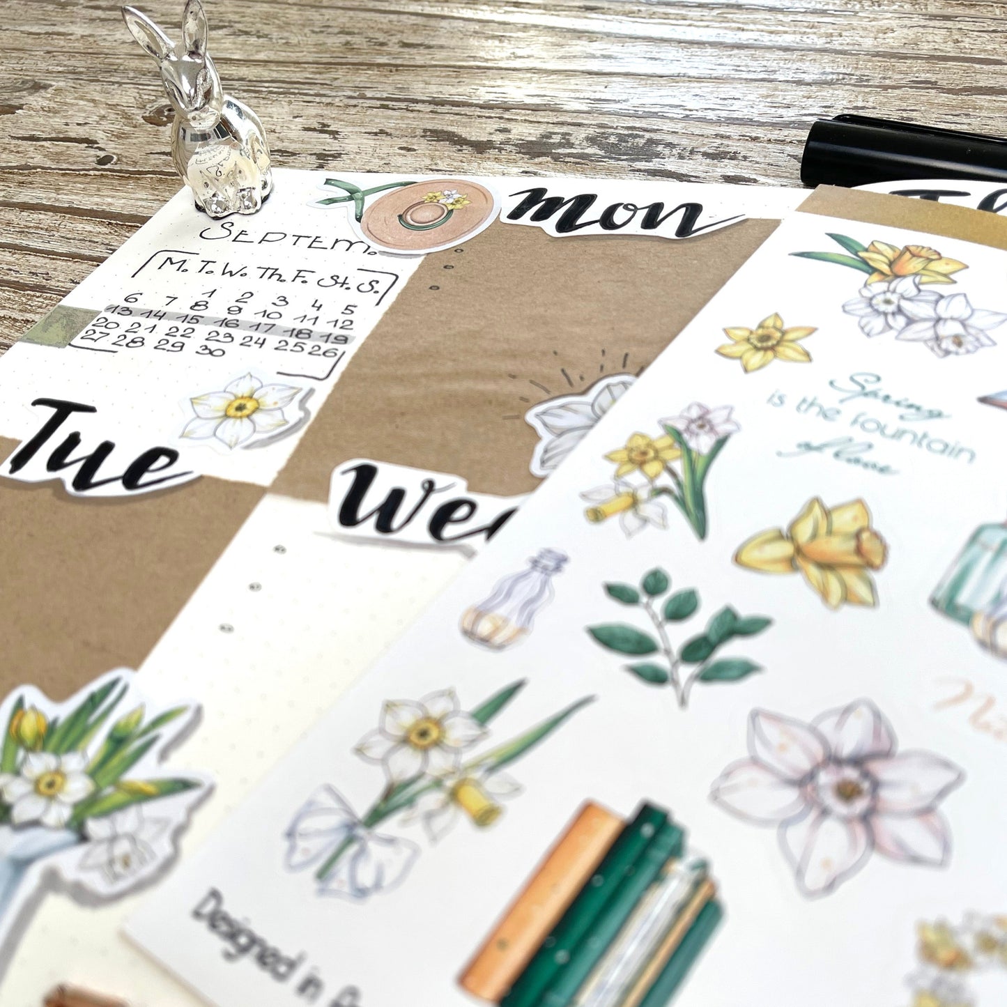 Daffodils flower planner stickers