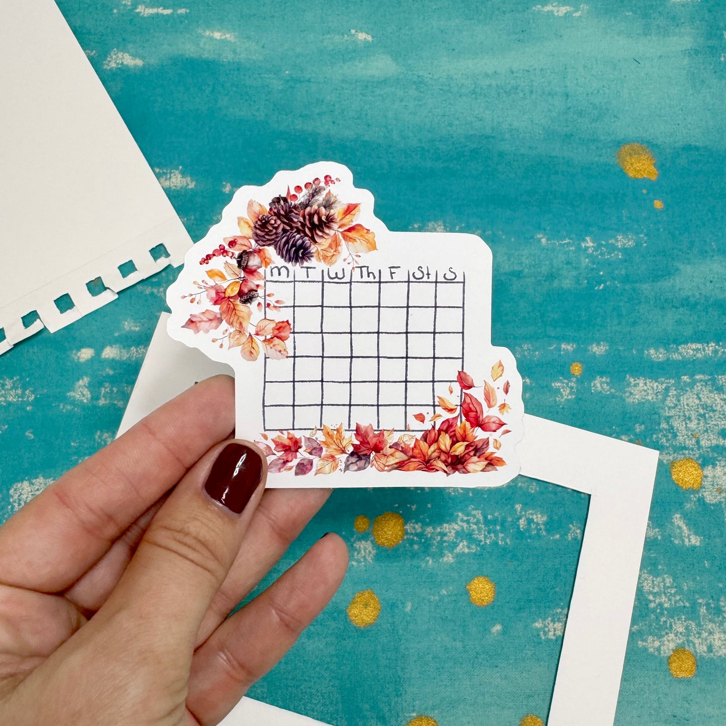 Golden Harvest Blank Calendar Stickers | Autumn Pumpkin Planner Set