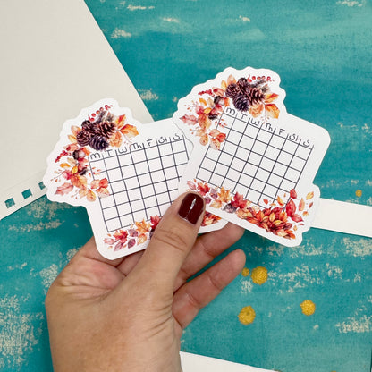 Golden Harvest Blank Calendar Stickers | Autumn Pumpkin Planner Set