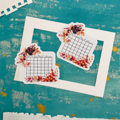 Golden Harvest Blank Calendar Stickers | Autumn Pumpkin Planner Set