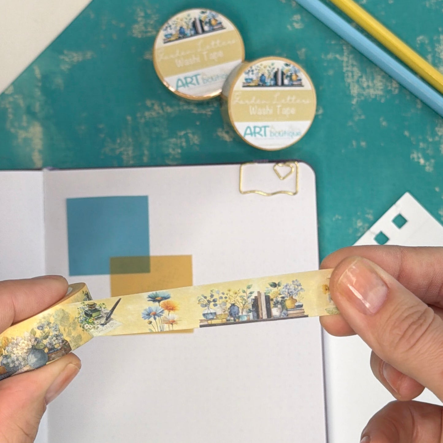 Garden Letters Washi Tape 15 mm - Books and Flowers Spring Washi Tape