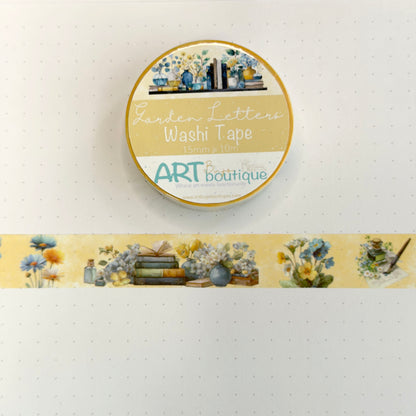 Washi tape with floral design and 'ART boutique' branding on a white background
