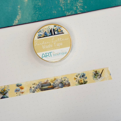 Garden Letters Washi Tape 15 mm - Books and Flowers Spring Washi Tape