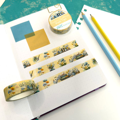 Garden Letters Washi Tape 15 mm - Books and Flowers Spring Washi Tape