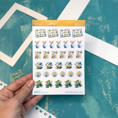 Garden Letters Mini Icons Floral Spring Stickers