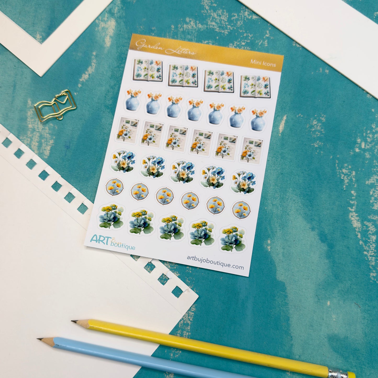 Garden Letters Mini Icons Floral Spring Stickers