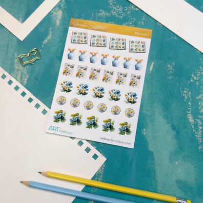 Garden Letters Mini Icons Floral Spring Stickers