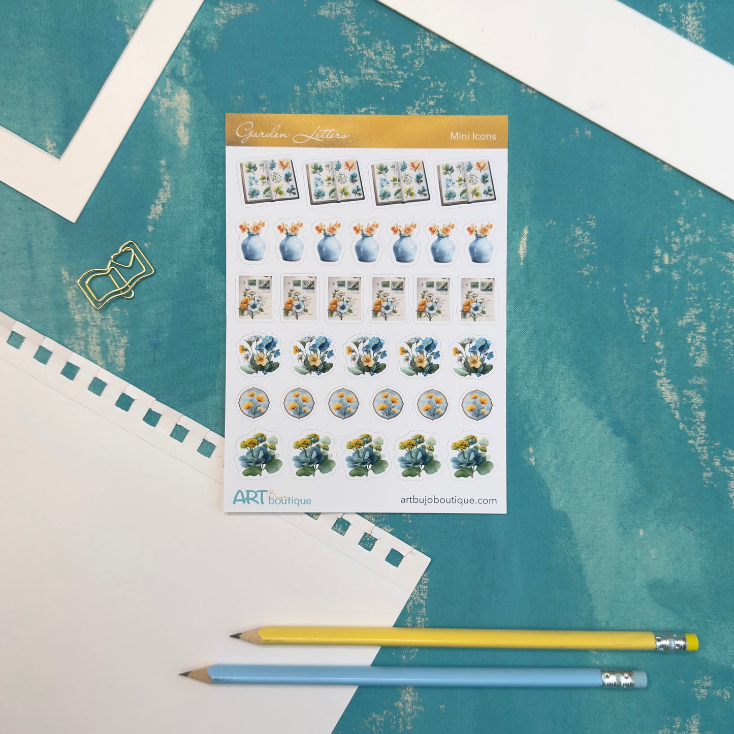 Garden Letters Mini Icons Floral Spring Stickers