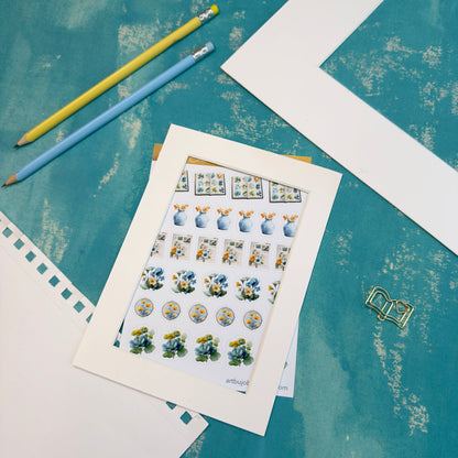 Garden Letters Mini Icons Floral Spring Stickers