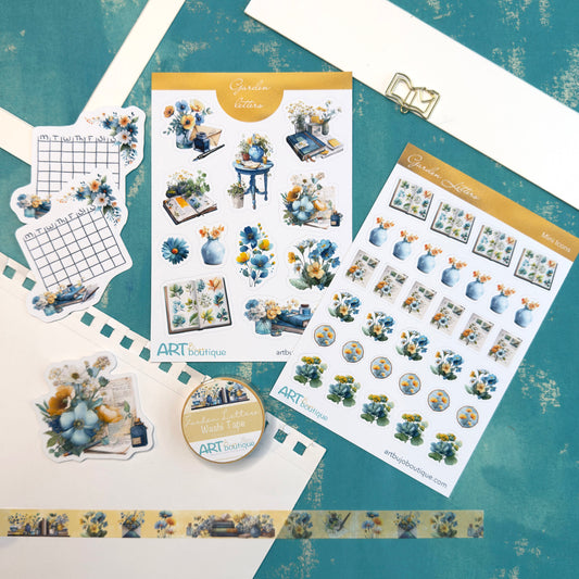 Garden Letters Planner Set - Stickers, Washi & Vinyls for Spring Journaling