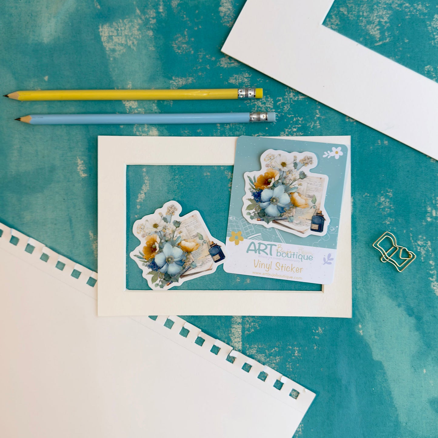 Garden Letters Spring Floral Vinyl Sticker