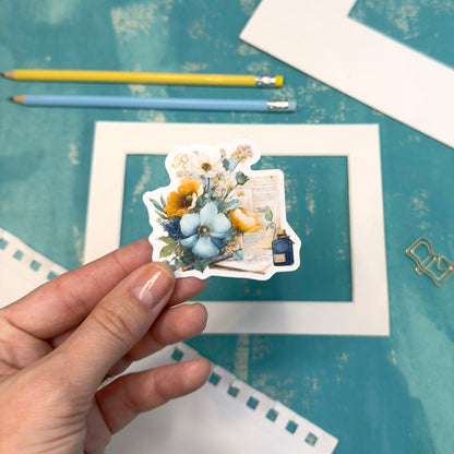 Garden Letters Spring Floral Vinyl Sticker