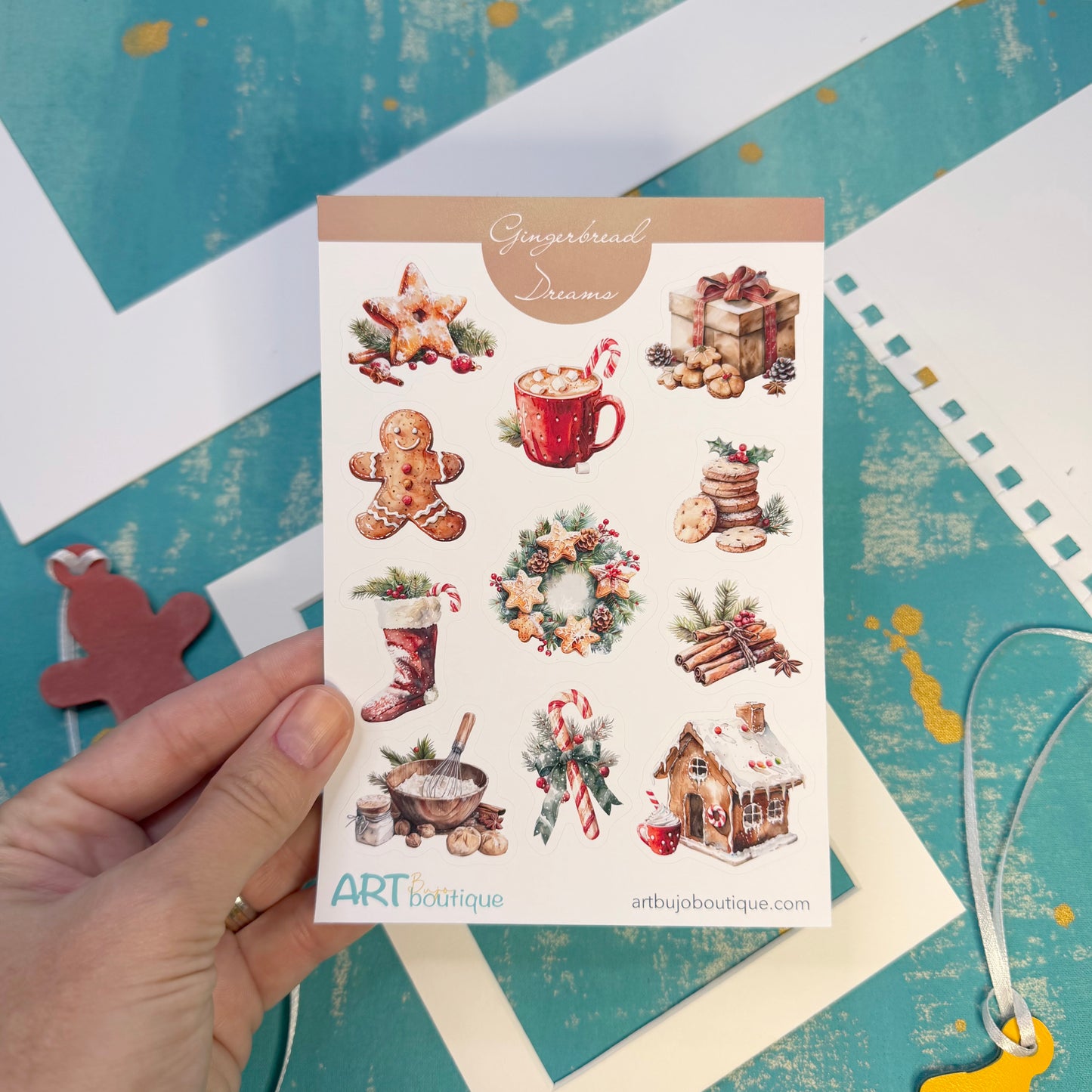 Gingerbread Dreams Planner Decorative Set - Stickers, Washi & Vinyls for Fall Journaling