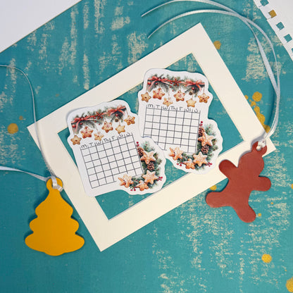 Gingerbreead Dreams Blank Calendar Stickers Set of 2