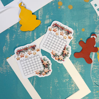Gingerbreead Dreams Blank Calendar Stickers Set of 2