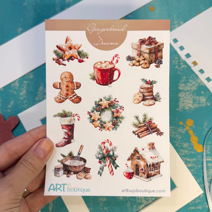 Gingerbread Dreams Decorative Sticker Sheet