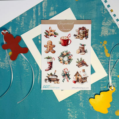 Gingerbread Dreams Decorative Sticker Sheet