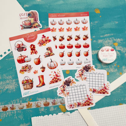 Full Autumn Collection Bundle | 120€ Worth of Stickers, Washi, Notepads, Bookmarks & More