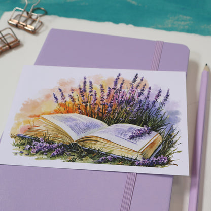 Golden Hour Lavener Landscape Greeting Card