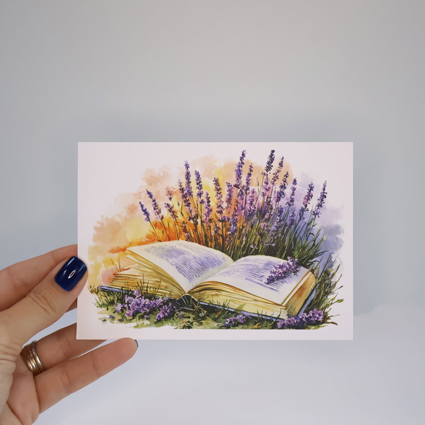 Golden Hour Lavener Landscape Greeting Card