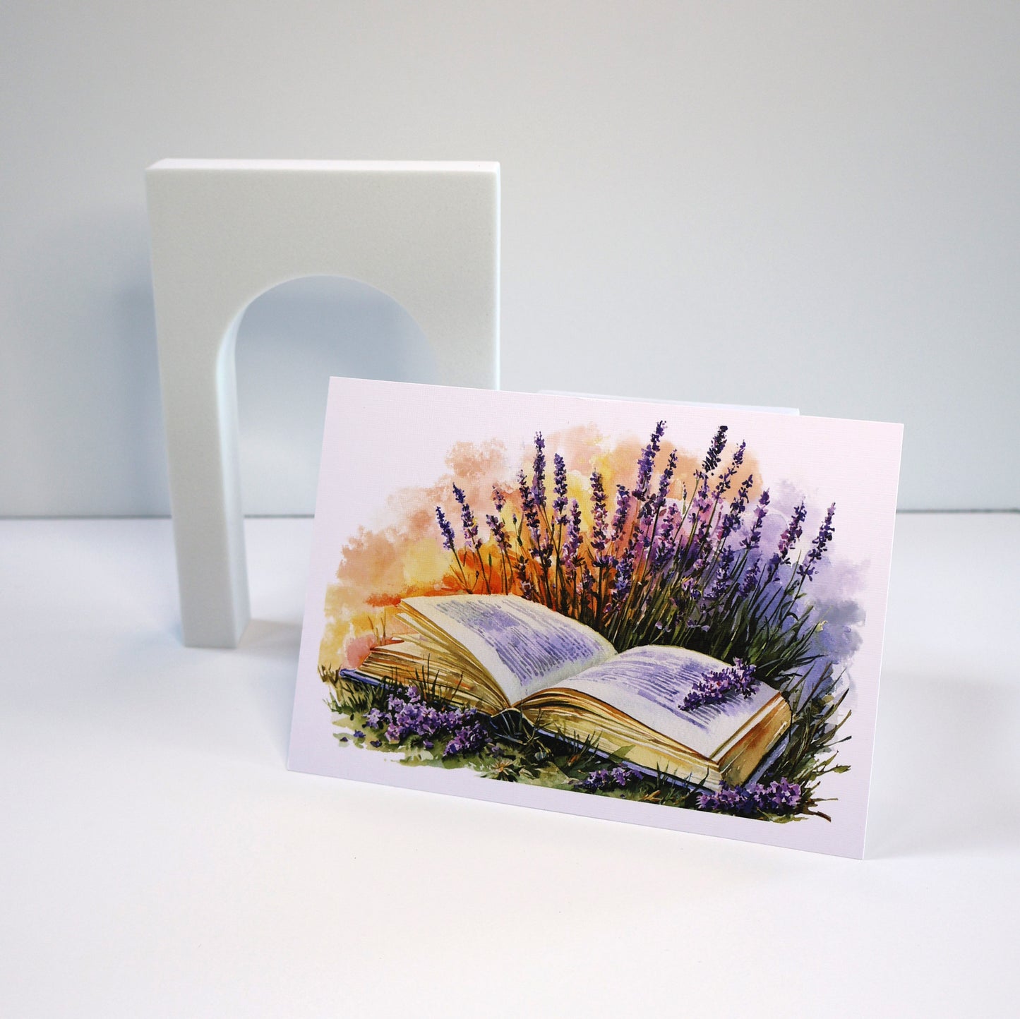 Golden Hour Lavener Landscape Greeting Card