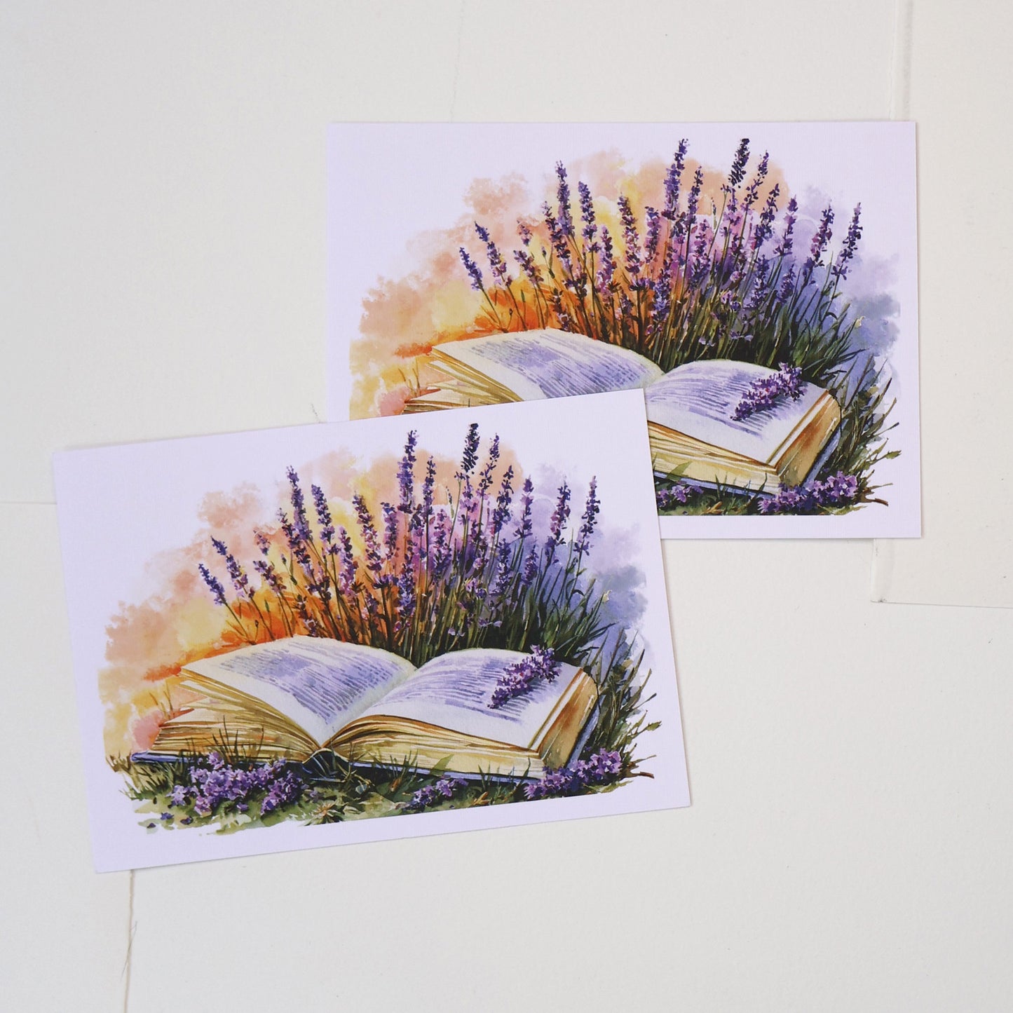 Golden Hour Lavener Landscape Greeting Card