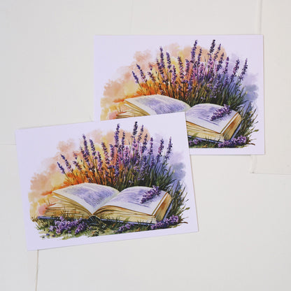 Golden Hour Lavener Landscape Greeting Card