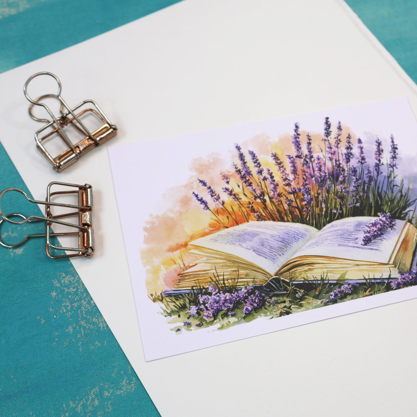 Golden Hour Lavener Landscape Greeting Card